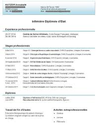 Modèle de cv etudiant, jeune diplomé #1 : Exemple Cv Jeune Infirmiere