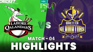 Quetta gladiators hosts lahore qalandars in a super league game, certain to entertain all cricket fans. Lahore Qalandars Vs Quetta Gladiators Match 4 Hbl Psl 6 Full Highlights Video Dailymotion