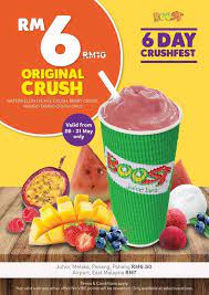 Boost juice bars was formed in 2000 with the first store located in adelaide, south australia. Boost Juice Bars Malaysia 6 Days Crushfest Crush At Rm6 Only 26 May 2018 31 May