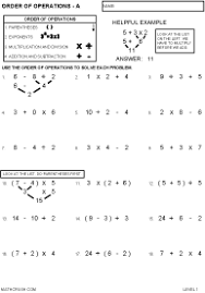 Apply the order of operations on expressions involving three whole numbers or integers. Order Of Operations Worksheets By Math Crush