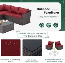 Allmodern.com has been visited by 10k+ users in the past month Buy Lifeten 7 Pieces Outdoor Patio Furniture Set Sectional Pe Rattan Conversation Set Sofa Set With Glass Table Cushions And Pillows Patio Sofa For Garden Lawn Balcony Online In Indonesia B094w5h5dw