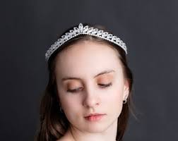 Lauren's Tiara in Silver White Gold Color Metal With Faux Diamond Clear  Crystals, Petite, Low Profile, Small, Dainty