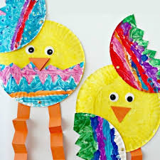 Use one small piece of your paper plate to cut out two bunny ears. Paper Plate Easter Chick Kids Craft Simply Today Life