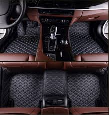 Luxury Diamond Stitched Floor Mats Black With Blue Stitching Acura Full Set Custom Car Interior Luxury Diamonds Car Mats