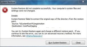 How To Fix Failed System Restore In Windows 10