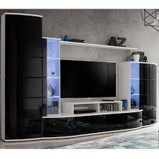 Cest pour cette raison que le mobilier design rappelle aujourdhui les oeuvres dignes des plus grands artistes. Ensemble Meuble Tv Bibliotheque Leave 300cm Blanc Noir