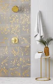 Black And Gold Tiles Bathroom Stunning Vibrance Meets Imaginative Movement Tile Displayed Ink Azulejo Artistico Argento Gold Showe Gold Tiles Bathroom Black And Gold Bathroom Gold Tile