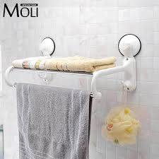 1 x tisken towel rack with suction cup article no: Visit To Buy Suction Towel Holder Plastic Towel Rack With Bar And Hooks Wall Suction Cup Towel Shelf Bathroom Acc Towel Shelf Towel Rack Bathroom Accessories