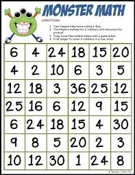 Monster Math Multiplication Freebie Printable Math Games Math Multiplication Math Lessons