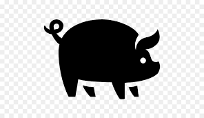 Download silhouette of pig stock vectors. Pig Cartoon Clipart Pig Black Silhouette Transparent Clip Art