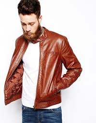 Asos Asos Leather Look Biker Jacket At Asos Lederjacke Manner Bomberjacke Braune Lederjacke