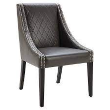 malabar dining chair in grey leather chairs black upholstered built desk and shelves