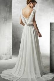 Ein wasserfall brautkleid soll es sein? Beach Stil Wasserfall Ausschnitt Informelles Brautkleid Mit Bordure Mit V Ausschnitt Mekleid De