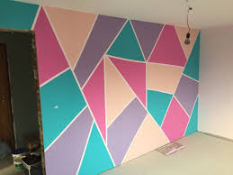 Wall Triangle Paint Kinderkamer Kidsroom Girlsbedroom Meisjeskamer Bedroom Wall Paint Room Wall Painting Girls Wall Decor