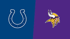 Minnesota Vikings players preparing for an NFL game at U.S. Bank Stadium