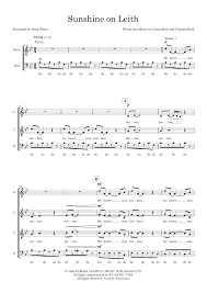 Sunshine On Leith (arr. Doug Watts) by Charles Reid & Craig Reid Sheet Music  for SATB Choir at Sheet Music Direct