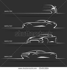 Set Of Modern Car Silhouettes Sports Car In Three Angles Vector Illustration Car Logo Design Car Silhouette Car Brands Logos