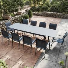 Livraison à domicile partout en france ! Ensemble De Salon De Jardin Avec Table Extensible Gris Anthracite 10 Places