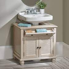 It can be in two pieces that fit on opposite sides of the pedestal or have notched shelves that. Small Bathroom Pedestal Sink Storage Novocom Top