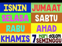 Tahun belasan dibaca 2 angka dan dilanjutkan dengan 2. Nama Nama Hari Dalam Seminggu Lagu Kanak Kanak Days Of The Week In Malay Youtube