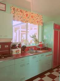 Pin By Leslie Dye On That S One Bitchen Kitchen In 2020 Metal Kitchen Cabinets Retro Kitchen Red Kitchen
