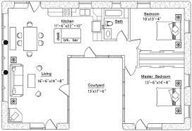 U Shaped House Plan U Shaped House Plans U Shaped Houses Courtyard House Plans