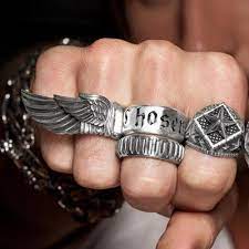 We have every size and style of silver rings for men you're looking for, including silver cross rings and sterling silver skull rings.try one of our king baby or scott kay rings in silver featuring customized engravings featuring sterling silver wings, black sapphire and black cross ring. Mens Sterling Silver Rings Doll Clothing Toys Games