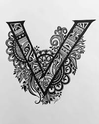 Machine embroidery designs at embroidery library! V Letter Design Dp Download Shayarimaza