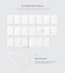 Folded Paper Mockups In Stationery Mockups On Yellow Images Creative Store