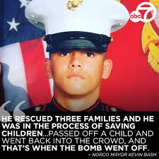 HERO: U.S. Marine Corps Lance Cpl. Kareem Nikoui was actively rescuing  children and had gone back into the thick of the Kabul airport to save more  kids when the suicide bomb went