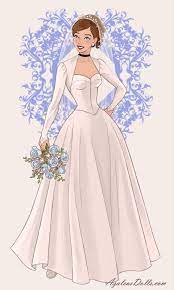 Cinderella In Her Wedding Dress Disney Princess Fashion Dress Illustration Cute Dresses For Teens
