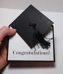 Bend the tabs into the center of the poster board circle. Graduation Cap Card And Tutorial Graduation Diy Cards Grad Cards