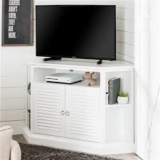 Lazy susan system with folding doors. Walker Edison Modern Corner Tv Stand 52 In X 32 In White W52ccrwh Rona