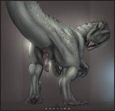 2015 anthro anus claws dinosaur english text erection evalion  feral hi res indominus rex jurassic park jurassic world male open mouth  penis precum red eyes rule 63 scales scalie