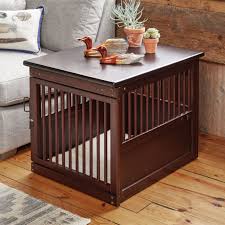 It has a weight limit of 120 pounds and is easy to wipe clean. Wooden End Table Dog Crate Orvis