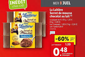 Offre La Laitiere Secret De Mousse Chocolat Au Lait 60 Sur Le 2eme Chez Lidl