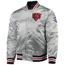 Chicago Bears Mitchell Ness Game Satin Full Snap Jacket Silver Walmart Com