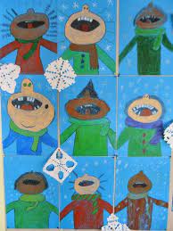 She is always cold in winter. Krabbelwiese Wie Schmeckt Eigentlich Schnee Klasse 3 4 Kunst Grundschule Kunst Klassenzimmer Kunstprojekt Fur Kinder