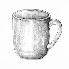 Download Premium Illustration Of Hand Drawn Empty Coffee Cup 1200194 How To Draw Hands Coffee Cups Black And White Art Drawing
