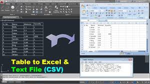 How To Export Autocad Table To Excel Autocad Table To Text Autocad Csv Export Youtube