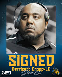Welcome to the Monsters, Derrizett Cropp! This season's bigger offensive  and defensive line calls for big leadership. That's why we've signed  Derrizett Cropp as our new offensive/defensive line coach. His leadership  and