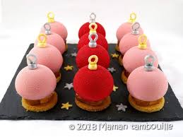 Boules De Noel Framboise Litchi34 Boule De Noel Framboise Dessert Noel