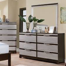 Finish with white wax effect. Euclid Dark Walnut Light Gray Dresser