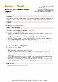 building maintenance engineer resume