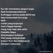 Hati S Bagai Hamba Lirik Lagu Kristen
