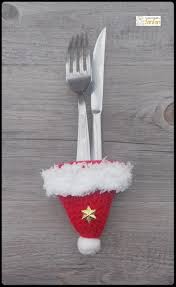 Porte Couverts Decoration De Table Noel Pas Cher Decoration De Noel Arts De La Table Table Noel Bonnet P Christmas Table Decorations Christmas Table Art Table