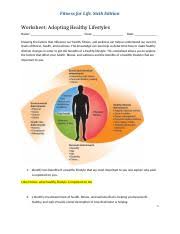 Rather than see it as unwelcome and to be avoided, pressure can provide an essential opportunity for development and learning. Steve Kitchen Worksheet Adopting Healthy Lifestyles Docx Fitness For Life Sixth Edition Worksheet Adopting Healthy Lifestyles Name Class Date Course Hero