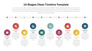 10-Stages Clean PowerPoint Timeline Template - SlideKit