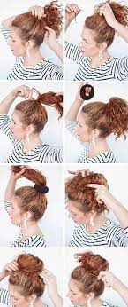 Brush hair to remove all tangles. Sock Bun Hacks Tips Tricks How To Wear Hair Up In Donut Curly Hair Styles Curly Hair Styles Naturally Curly Girl Hairstyles