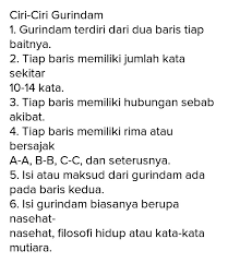 Ciri lain dari sebuah pantun adalah tidak terdapat nama penulis. Tetntukan 2 Bait Ciri Gurindam Brainly Co Id